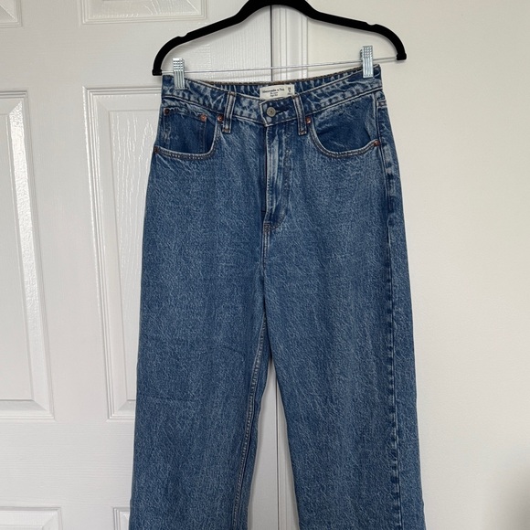 abercrombie and fitch the loose high rise curve love marble blue - Picture 2 of 4